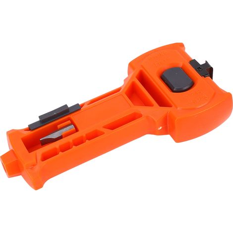 Outil de pose de serrure encastrable portable avec traçage et burinage intégrés pour portes de 1-3/8 ou 1-3/4 pouce d'épaisseur orange (1/5)