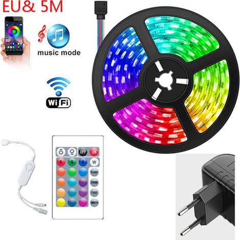 Bande LED RGB avec Bluetooth, LED SMD 5050, 20 m