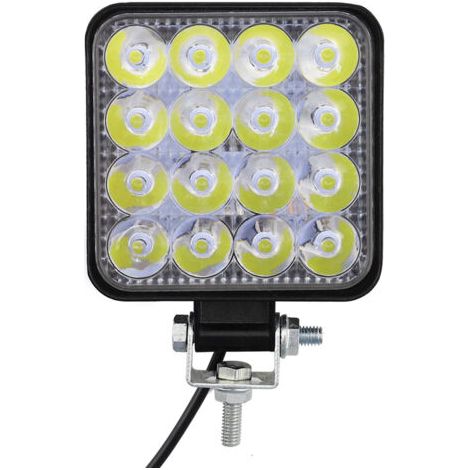 Barre lumineuse de travail à 16 LED 48 W pour camions, SUV et camions tout-terrain. Faisceau lumineux et feux de recul. (1/5)