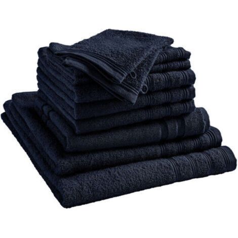Komplettes 10-teiliges Badezimmer-Set „Spa“ / 400 g/m² – Farbe: „Spa“ Mitternachtsblau