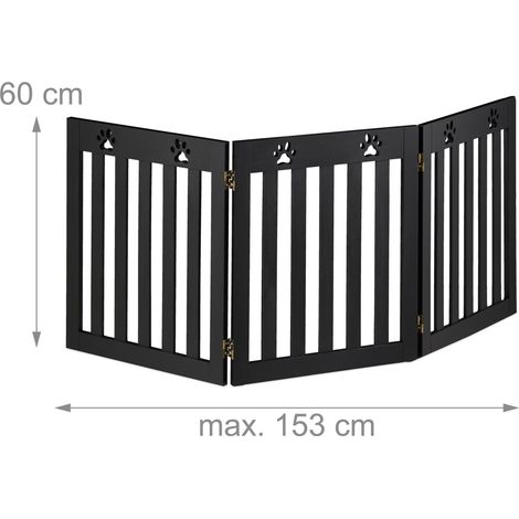 Cancello di sicurezza pieghevole per cani scala porta 60 x 153 x 2 cm design allegro in MDF bianco 130015471