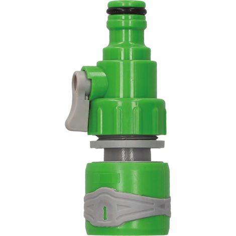 Conector manguera Ø1/2" - Ø3/8" - Ø5/8" - Ø3/4" con válvula ON/OFF (1/5)