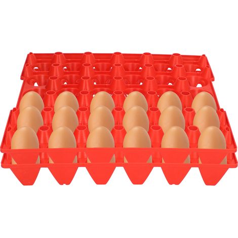 5 œufs/30 œufs vendus en plateaux à œufs, paniers de transport pour œufs, plateaux à œufs, rouges. (1/5)
