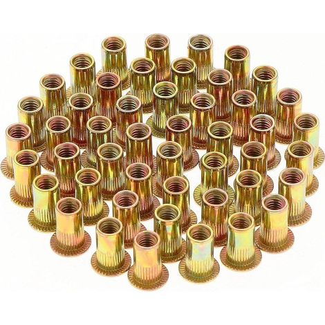 150 Pièces Écrou à Rivet M5 Fileté à Tête Plate, Écrous à Riveter Fileter, Assortiment M5 Rivet Inserts Filetés pour Métal Plastique (10 mm x 13 mm) (1/5)