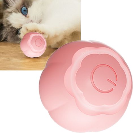 Balle Interactive Chat - Modèle Intelligent Rose Sakura - ABS Résistante aux Morsures, Mouvement Aléatoire et Évitement Obstacles (1/4)