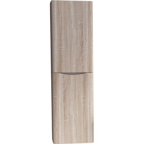 1400mm Oak Effect Tall Cupboard Storage Cabinet Bathroom Furniture - Right Hand