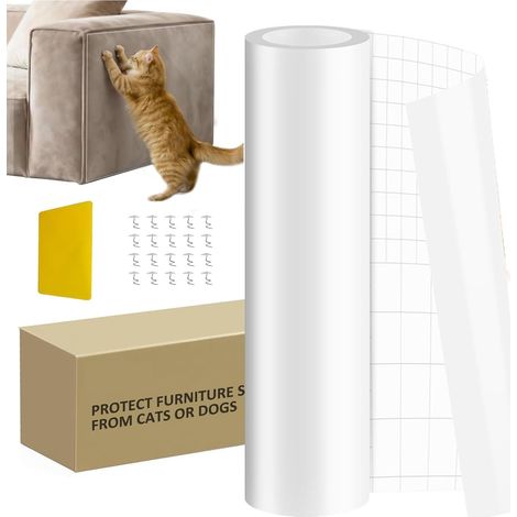 42cm X 5m Protection Canape Chat Anti Griffe Griffoir Canape Protege Protection Chien pour Meubles Porte Mur Comptoirs (1/5)