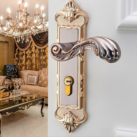 Ensemble de levier de verrouillage de porte intérieure de style rétro vintage européen (1/5)