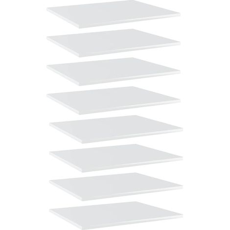 Bücherregal-Bretter 8 Stk. Hochglanz-Weiß 60x50x1,5 cm