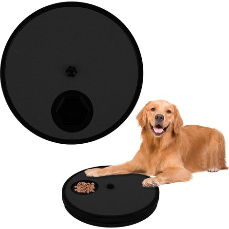 APEX Dog Nail Scratch Pad Non-Slip Dog Scratch Board with 6 Snack Compartments Rotating Round Dog Slow Feeder Dog Nail Scratch Board for Dog Pet(black) (1/5)