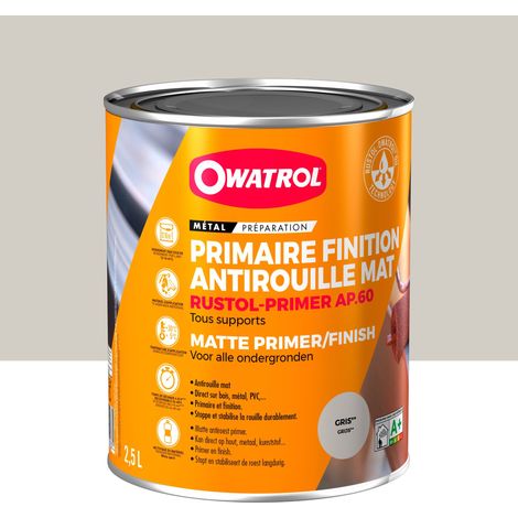 Owatrol-RUSTOL® PRIMER AP 60-Primaire et finition mat antirouille-Gris (ow16) 2.5 litres
