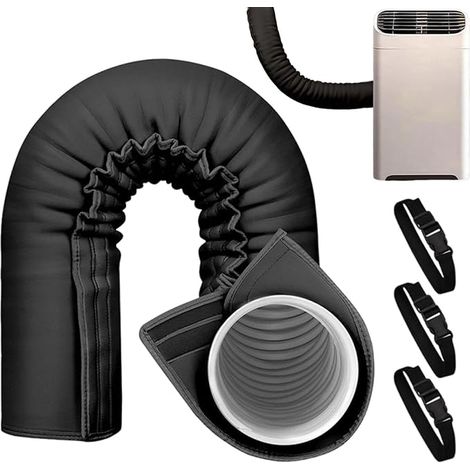 Housse Isolante pour Tuyau de Climatiseur Portable 150x53cm Manchon Anti-Chaleur pour Gaine d’Évacuation Protection Tuyau Clim avec 3 Sangles Ajustables – Lavable Maison Camping-Car (1/5)