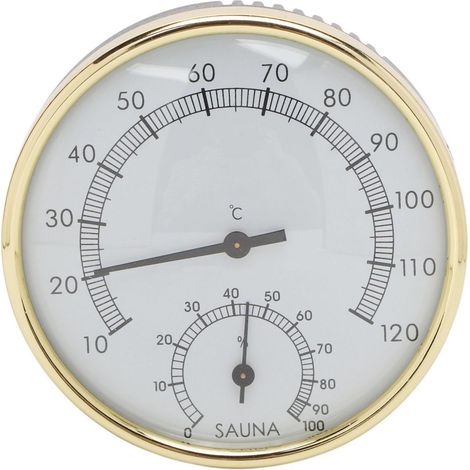 Thermomètre mural pour sauna, échelle transparente, hygromètre à induction physique en acier inoxydable (1/5)
