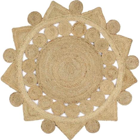 Teppich Handgefertigt Jute Geflochten 120 cm vidaXL (1/5)