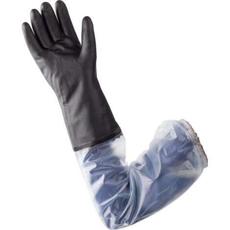 PVC-Handschuh mit langer Stulpe für Entstopfungen und chemische Produkte, Größe 10