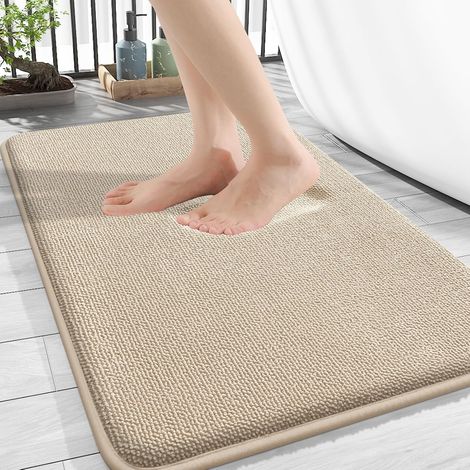 1 Tapis de bain, Mousse à mémoire de forme, Velours doux, Antidérapant PVC, Absorbant 1,5cm, Salle de bain Cuisine (1/5)