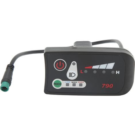 Écran d'affichage LED pour vélo électrique, compteur de modification avec prise mâle 5P étanche, compatible guidons 22.2mm et batterie 48V (1/5)