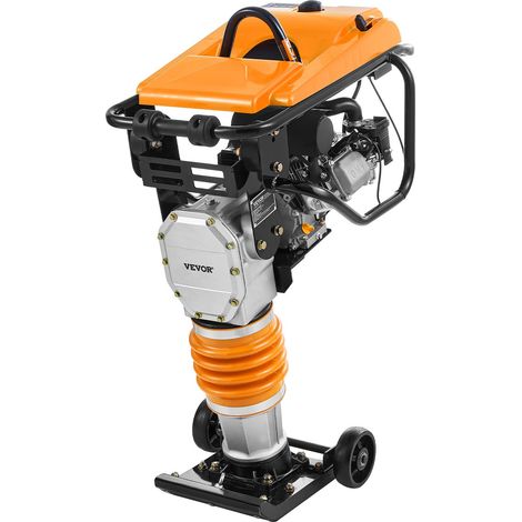 Pilonneuse vibrante, 6,5 CV, pilon vibrant, force d'impact 253 kgf/cm², profondeur de compactage max. 66 cm, moteur à essence 196 cm³, pour sol, gravier, semelles, dalles de béton et fondations (1/5)