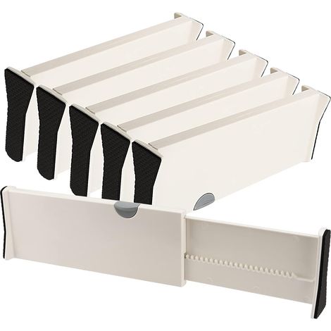 6 Pack 11 - 17 pouces séparateur de tiroir réglable, séparateur de tiroir extensible profond, bord en mousse résistant aux rayures (1/4)