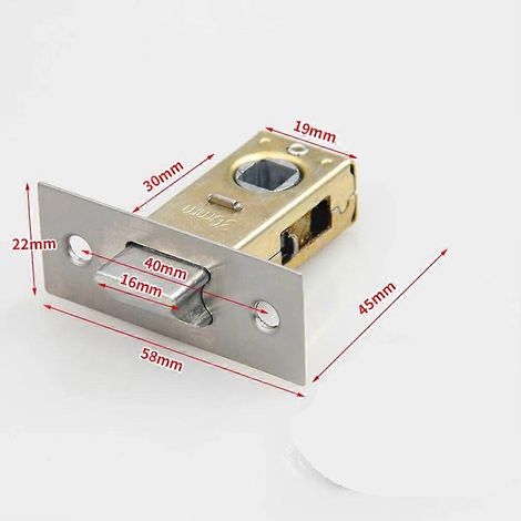 Cilindro di chiusura a scrocco piatto da 30 mm, 35 mm, 40 mm, 45 mm, serratura tubolare in acciaio inossidabile, catenaccio interno per porta, serratura a molla adatta per bagni, prodotta in Cina. (1/4)