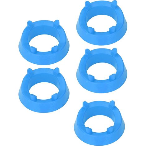 Lot de 5 présentoirs ronds en plastique pour ballons de football, basketball, volleyball et rugby (bleu). (1/5)