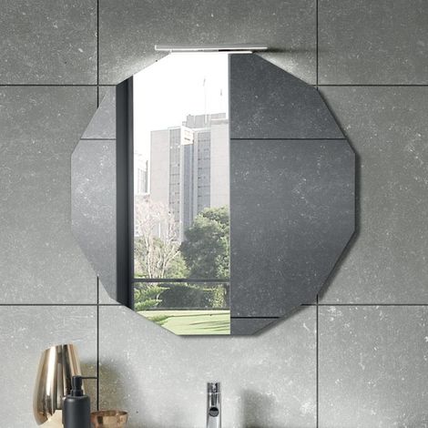 Specchio rotondo con lampada a LED moderno GENA 80X80 (1/2)