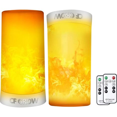 Lot de 2 lampes LED à effet de flamme, rechargeables par USB, avec télécommande et minuteur, étanche à intensité variable, 4 modes d'éclairage bougie sans flamme pour chambre, fête, bar, décoration (1/5)