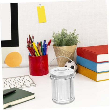 Poubelle De Bureau Petite Avec Couvercle Pour Déchets Pot à Crayons Et Corbeille Compacte Pour Table De Cuisine (1/5)