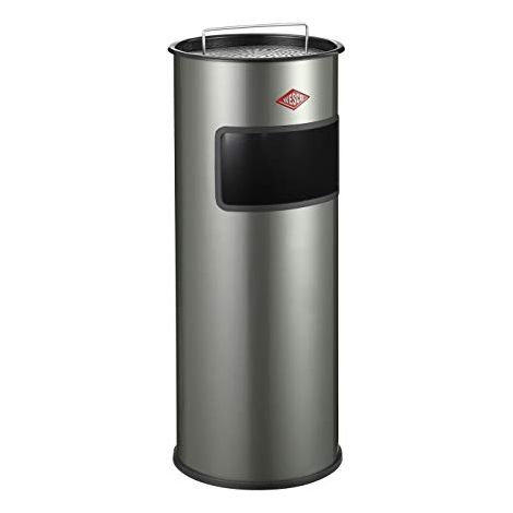 Posacenere combinato Ø270xH640mm new silver lame tonde in acciaio WESCO (1/3)
