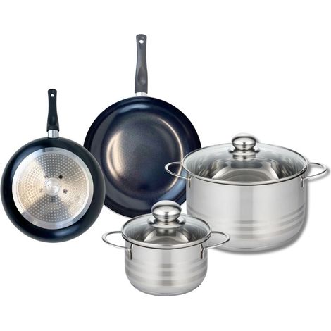 Ensemble de 2 Poêles de cuisson 20 et 24 cm et 2 faitouts 16 et 24 cm Elo Prima Brillant (1/5)