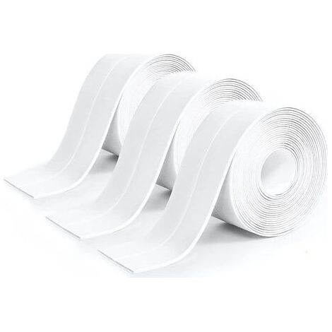 LaBlanc - 3-teilige weiße Silikon-Dichtungsrolle für Badezimmer, weißes Klebeband für Küche, auslaufsicheres Dichtungsband, geeignet für Badezimmer, Toiletten und viele andere Anwendungen (320 x 3,8 c (1/5)