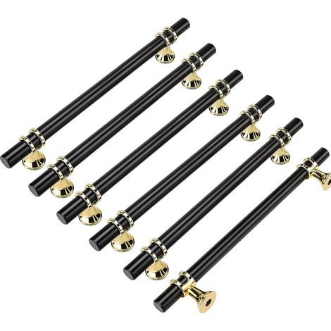 6 pièces poignée de meuble de cuisine noire 160mm poignée de meuble noire-poignée de meuble moyenne noire 160mm bande de meuble (1/5)