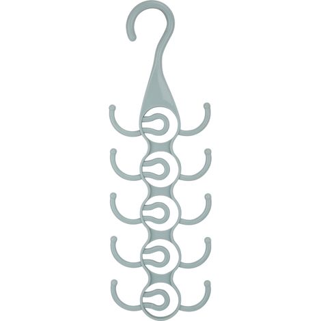 Porte-Cintures Et Cravates - Organisateur Placard En Pp Gris - 10 Crochets Pour Écharpes Chaussettes - Accessoire Rangement Salle De Bain Chambre - Lot De 1 (1/5)