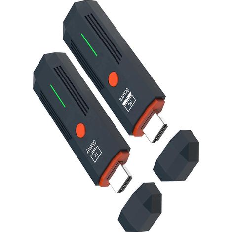 Adaptateur TV émetteur/récepteur vidéo sans fil compatible HDMI à 2 canaux, compatible avec les PC, appareils photo, ordinateurs portables, projecteurs, moniteurs et téléviseurs. (1/5)