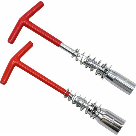 VURAHOME - Clé à Bougie d’Allumage Universelle, 2 Pièces Clés à Bougie d'Allumage Poignée en T Clé Douille Universelle en T-poignée Outil de Retrait pour Fixation et Démolition du Manchon 16mm 21mm. (1/5)