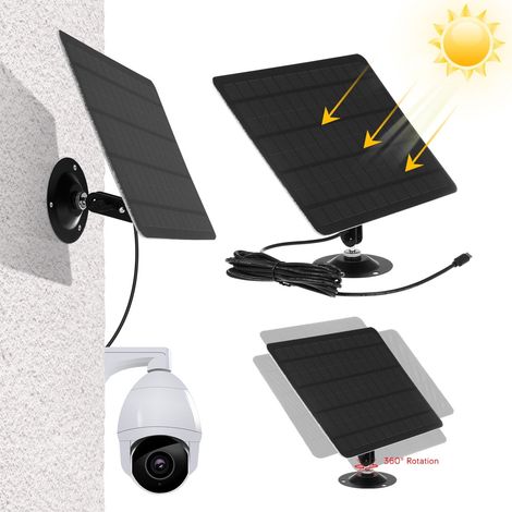 1 Panneau solaire, 20 W, silicium monocristallin, support 360°, IPX6, pour caméra sécurité extérieur (1/5)