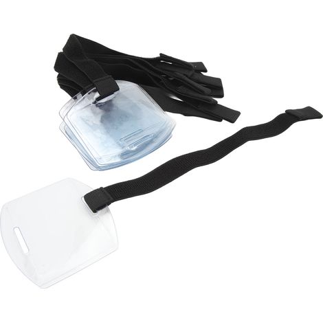 Lot de 10 porte-badges de bras ajustables, imperméables, en PVC avec fermeture auto-agrippante, pour cartes d'identité, pour le bureau, les entreprises et les écoles. (1/5)