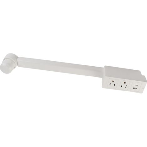 Rallonge prise électrique 2 prises AC + 1 USB A + 1 USB C, bloc multiprise orientable 180°, pour canapé et lit, fiche US (1/5)
