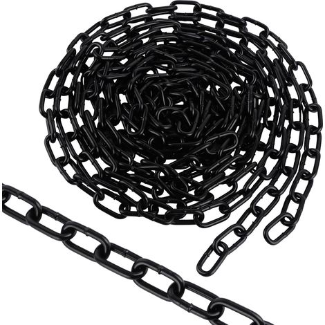 Chaîne noire de 8 m de long - Diamètre : 5 mm - En plastique - Revêtement noir - Pour fauteuil suspendu (1/5)