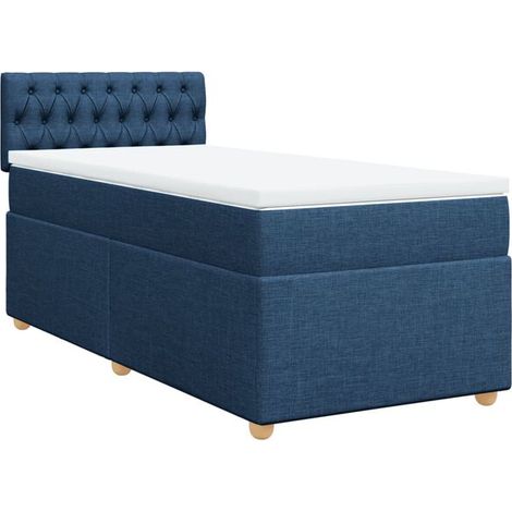 Cadre de lit en tissu, matelas inclus, bleu, 80 x 200 cm (1/5)