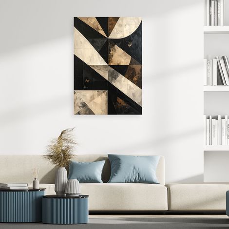Wandbild Moderne Abstraktion in Gold und Schwarz 70x100 (1/4)