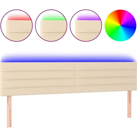 Maison Exclusive - Testiera a LED Crema 180x5x78/88 cm in Tessuto
