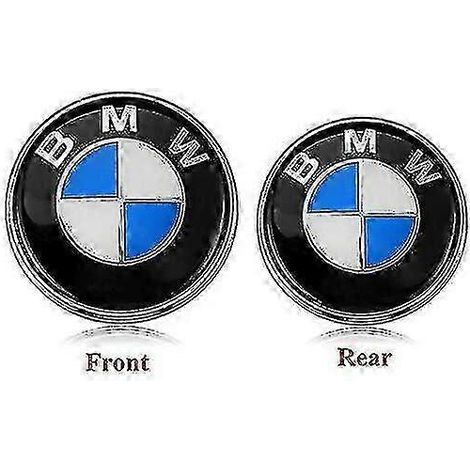 Pack neuf compatible avec les emblèmes BMW de capot et de coffre, emblèmes de remplacement BMW 82 mm + 74 mm pour tous les modèles BMW E30, E36, E46, E34, E39, E60, E65, E38, X3, X5 et X6. (1/4)