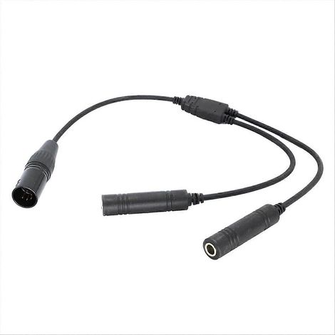 Adaptateur double prise GA vers XLR 5 broches, câble casque aéronautique noir universel pour les communications aéronautiques (1/5)