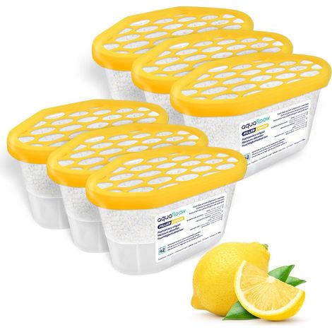 Déshumidificateur 400 ml, Réduit l'humidité de l'air, 6 Pièces LEMON Neutraliseur d'odeurs, Absorbeur d'humidité pour Cuisine, Placard, Salle de Bain et Bureau (1/5)