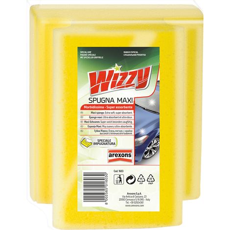 SPUGNA MAXI LAVAGGIO AUTO 'WIZZY' cm 17 x 15 x 10  - AREXONS