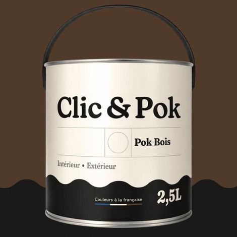 Peinture Bois Extérieur – POK BOIS - 2,5L - RAL 8028 - Brun terre- Résistante aux intempéries - Ne s'écaille pas
