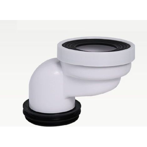 Buse de raccordement pour tuyau de toilette – Buse de vidange excentrique 10 cm en PVC – Étanchéité parfaite avec joint caoutchouc (1/2)