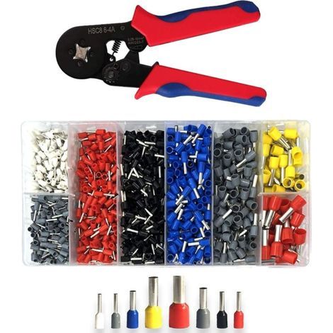 Pince a Sertir avec 1250 connecteurs à sertir 0.25mm² à 10mm² pour bornes de Outil de sertissage de Pince électricien, Outils, bornes électriques (1/4)