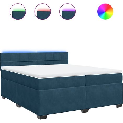 Maison Exclusive - Cama box spring con colchón terciopelo azul 20
